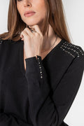 Pull clouté noir - 1