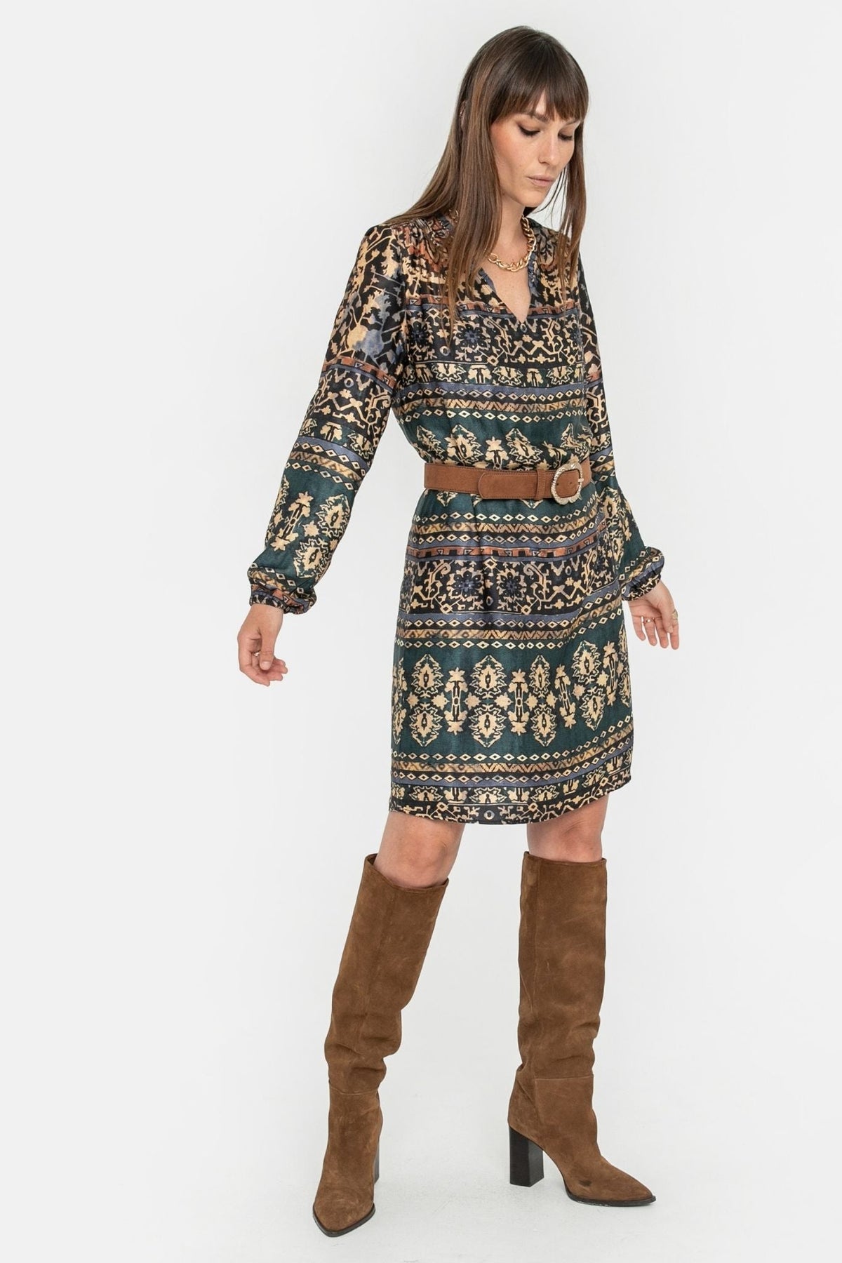 Robe et ceinture aux motifs aztèque - 1