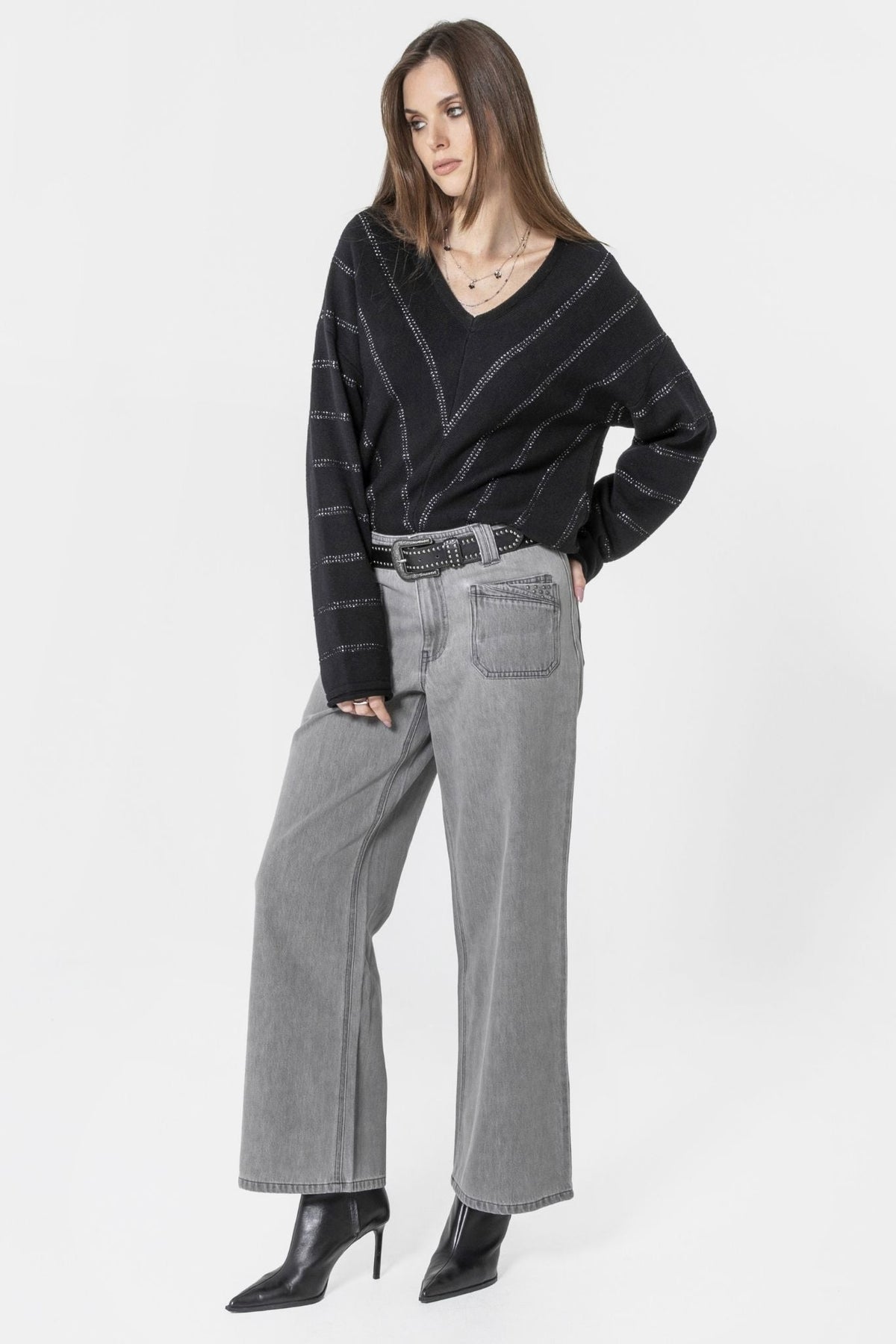 Jean large gris - 1