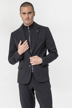 Veste costume 2 en 1 rayée navy - 1