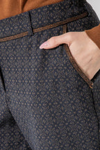 Pantalon cigarette motif jacquard - 2