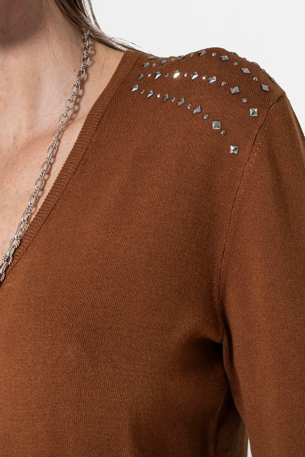 Pull clouté moka - 2