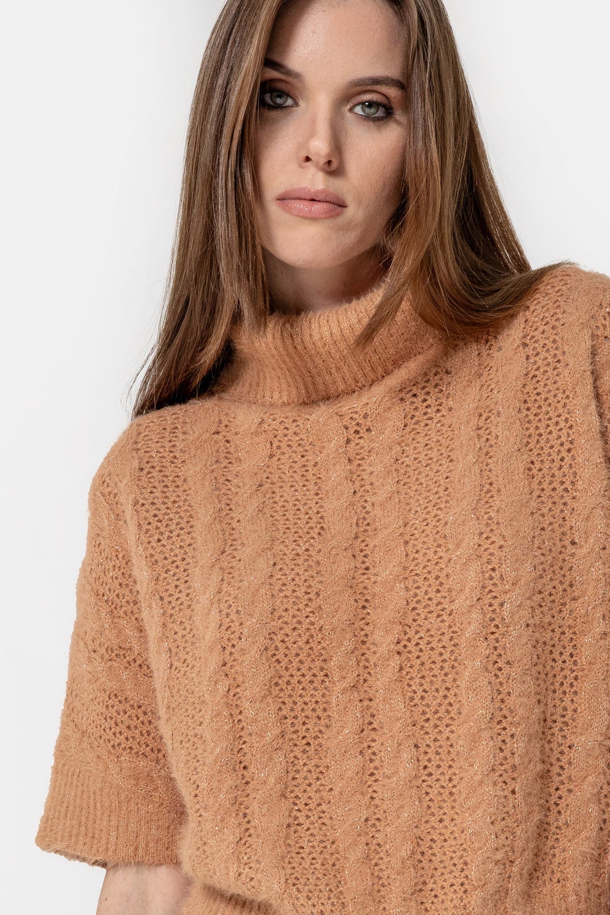 Pull avec manchettes amovibles saumon - 2