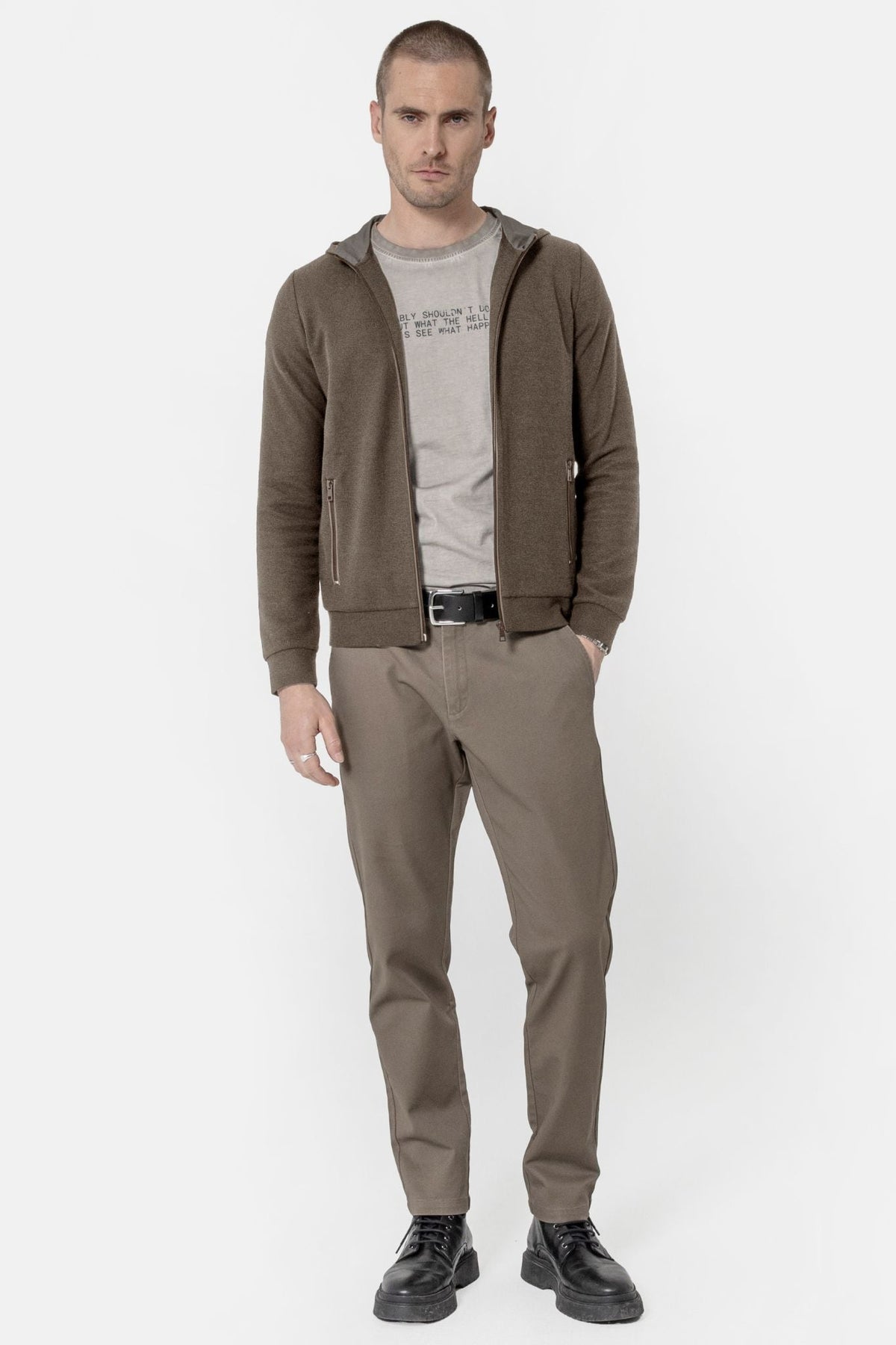 Pantalon chino kaki clair - 1