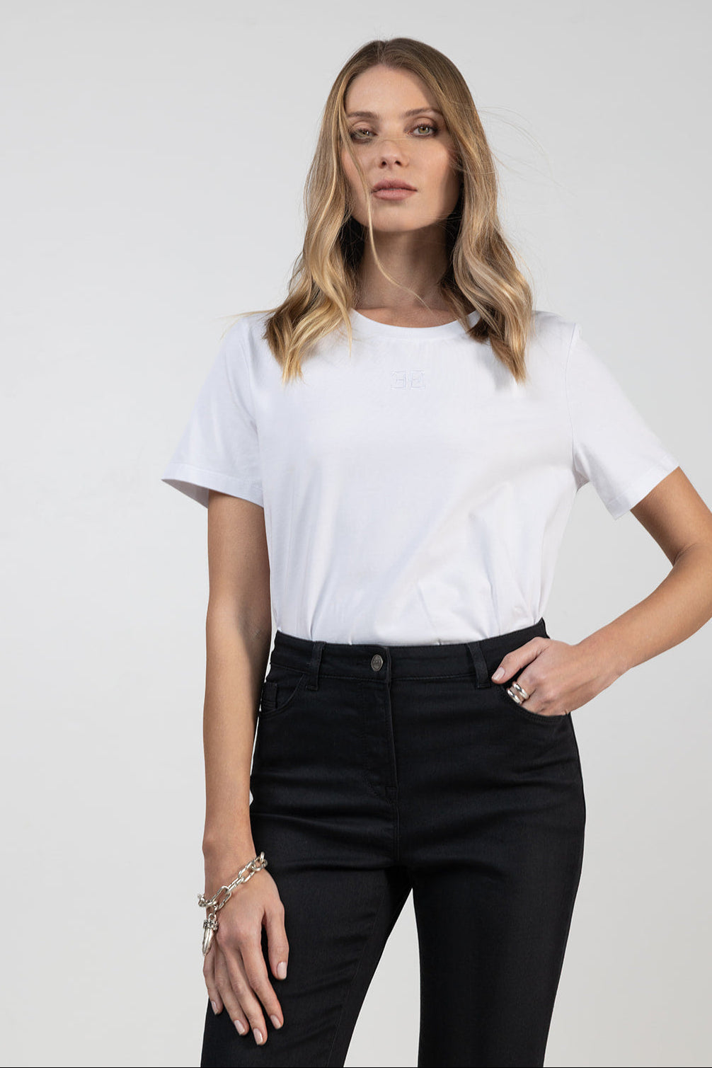 T-shirt coloris blanc - 1