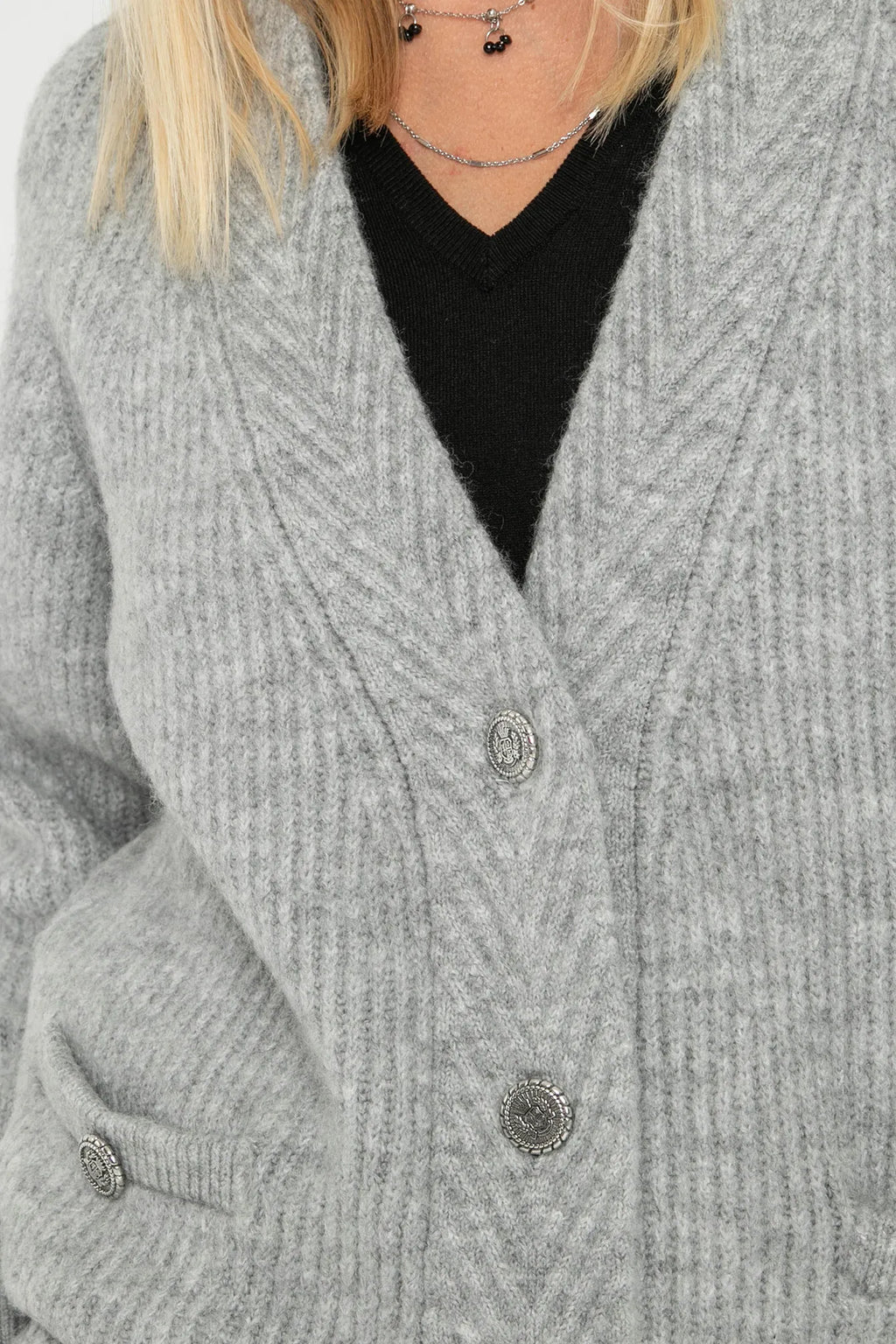 Gilet ample gris perle - 2