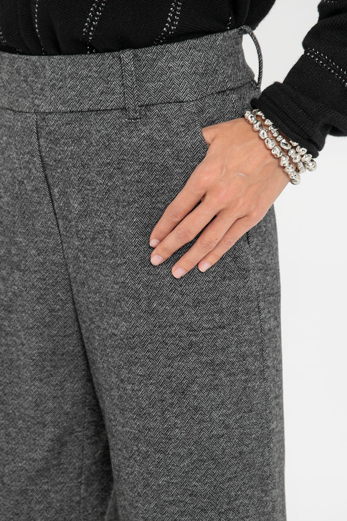 Pantalon en maille noir et blanc - 2