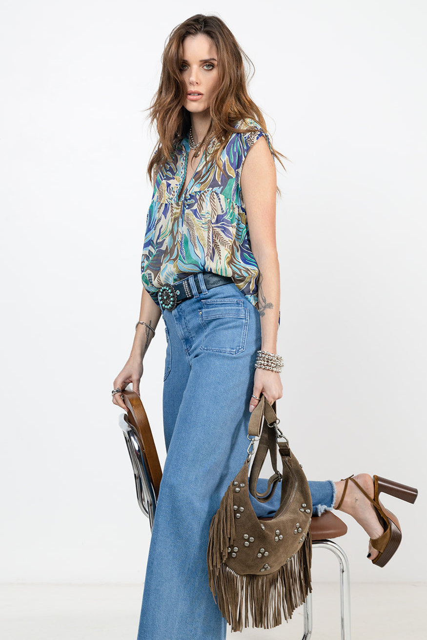 Jean wide leg bleu clair - 1