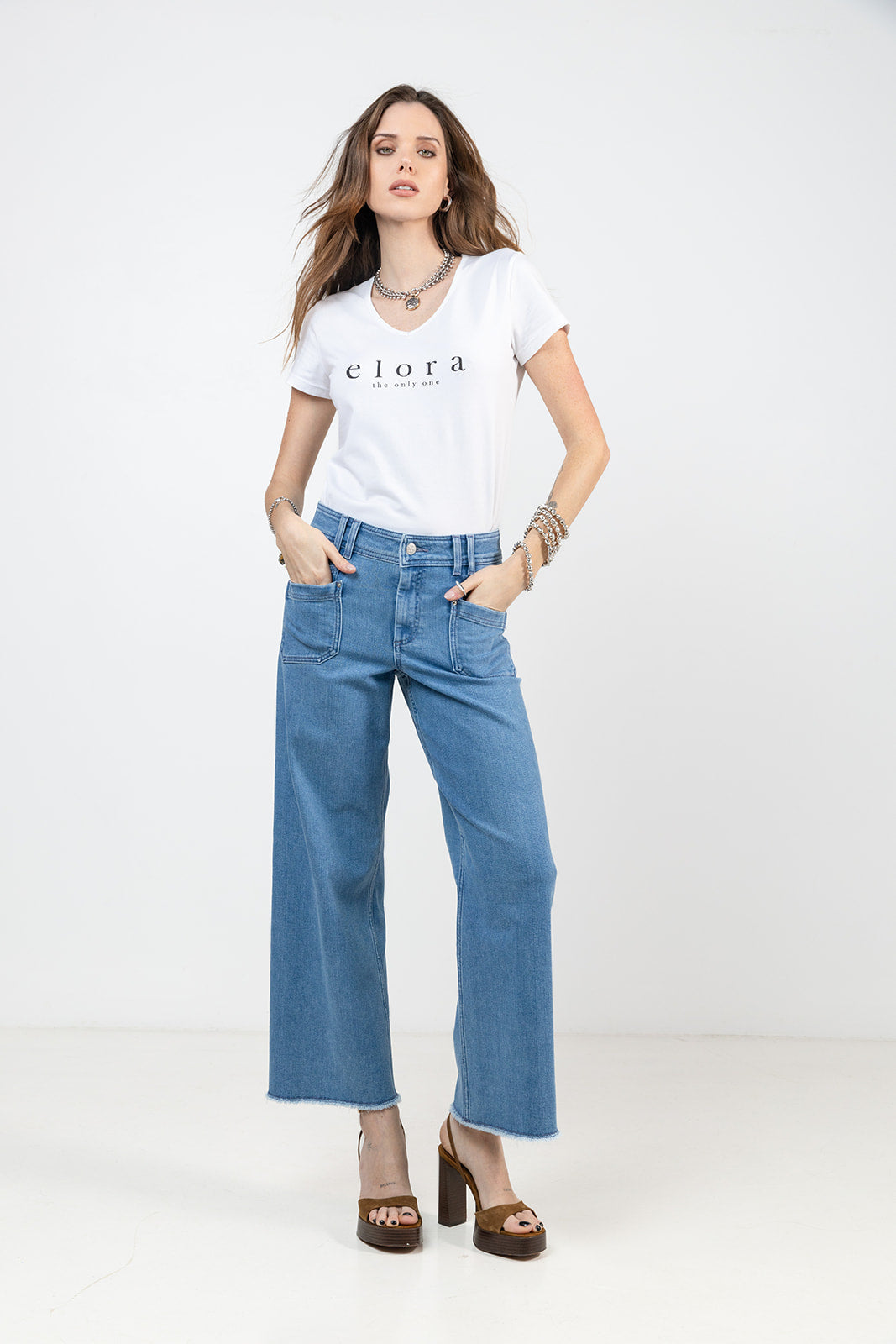 Jean wide leg bleu clair - 2