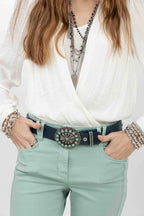 Blouse blanche cache-cœur chic - 2