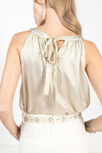 Top lamé col halter élégant lumineux - 2