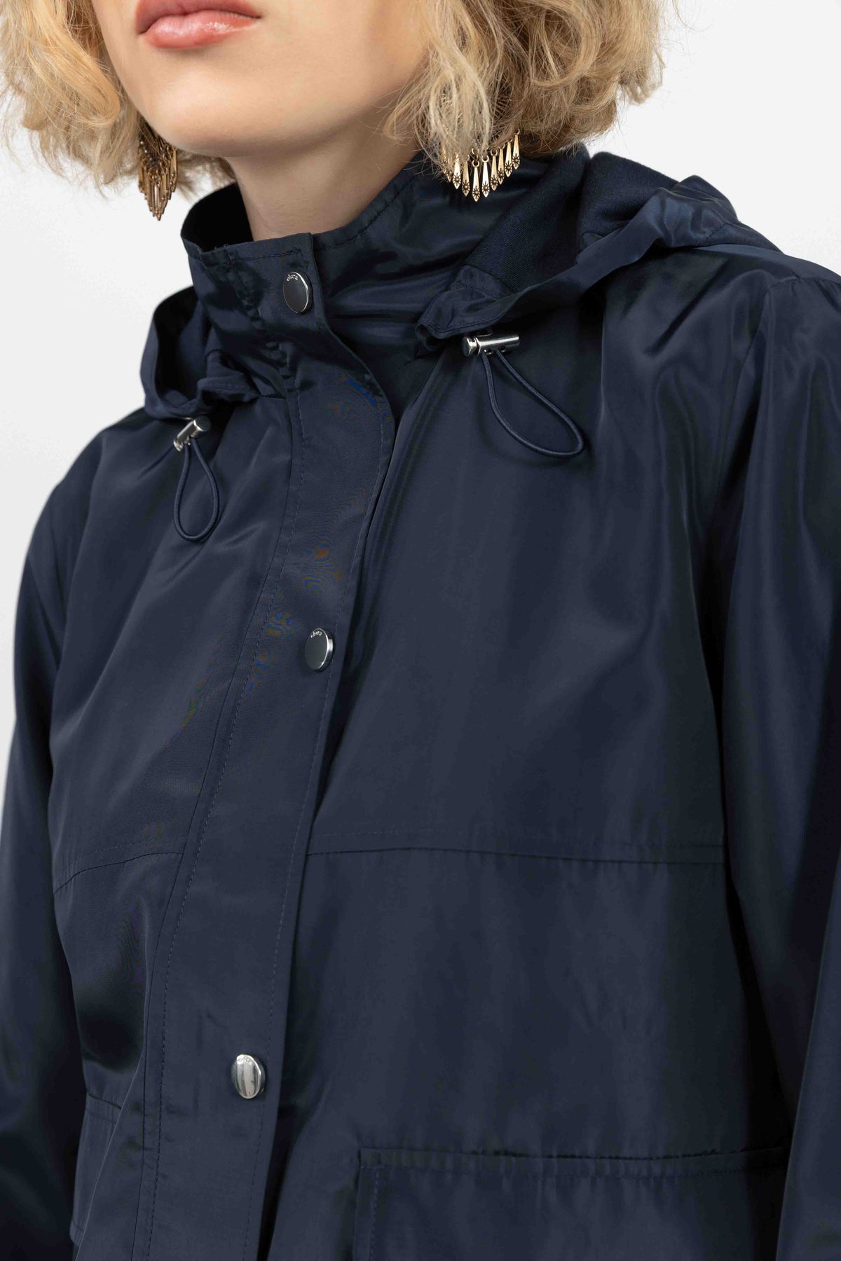Parka bleu marine déperlante chic - 2