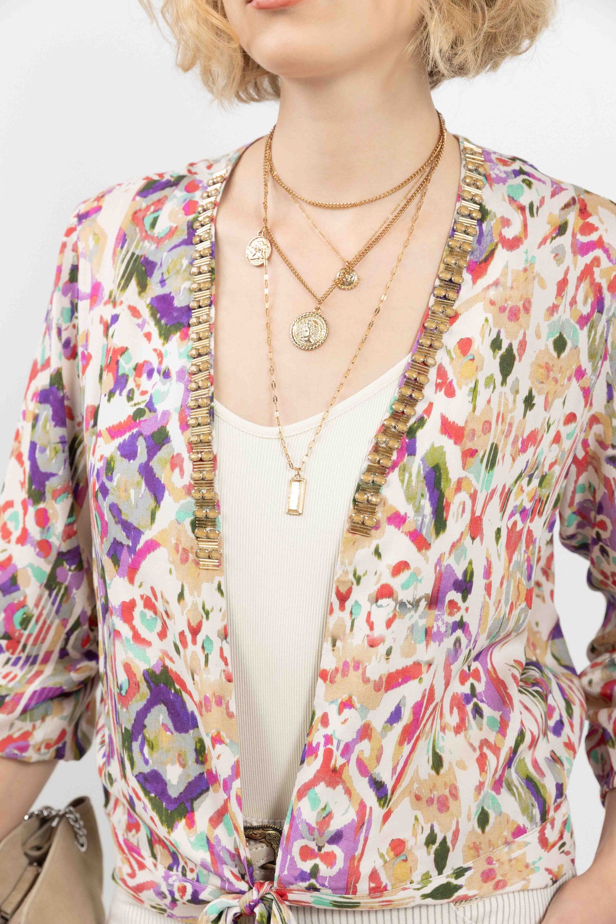Top multicolore bijou à nouer - 2