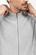 Gilet zippé gris clair sport chic - 2
