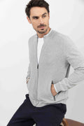 Gilet zippé gris clair sport chic - 1