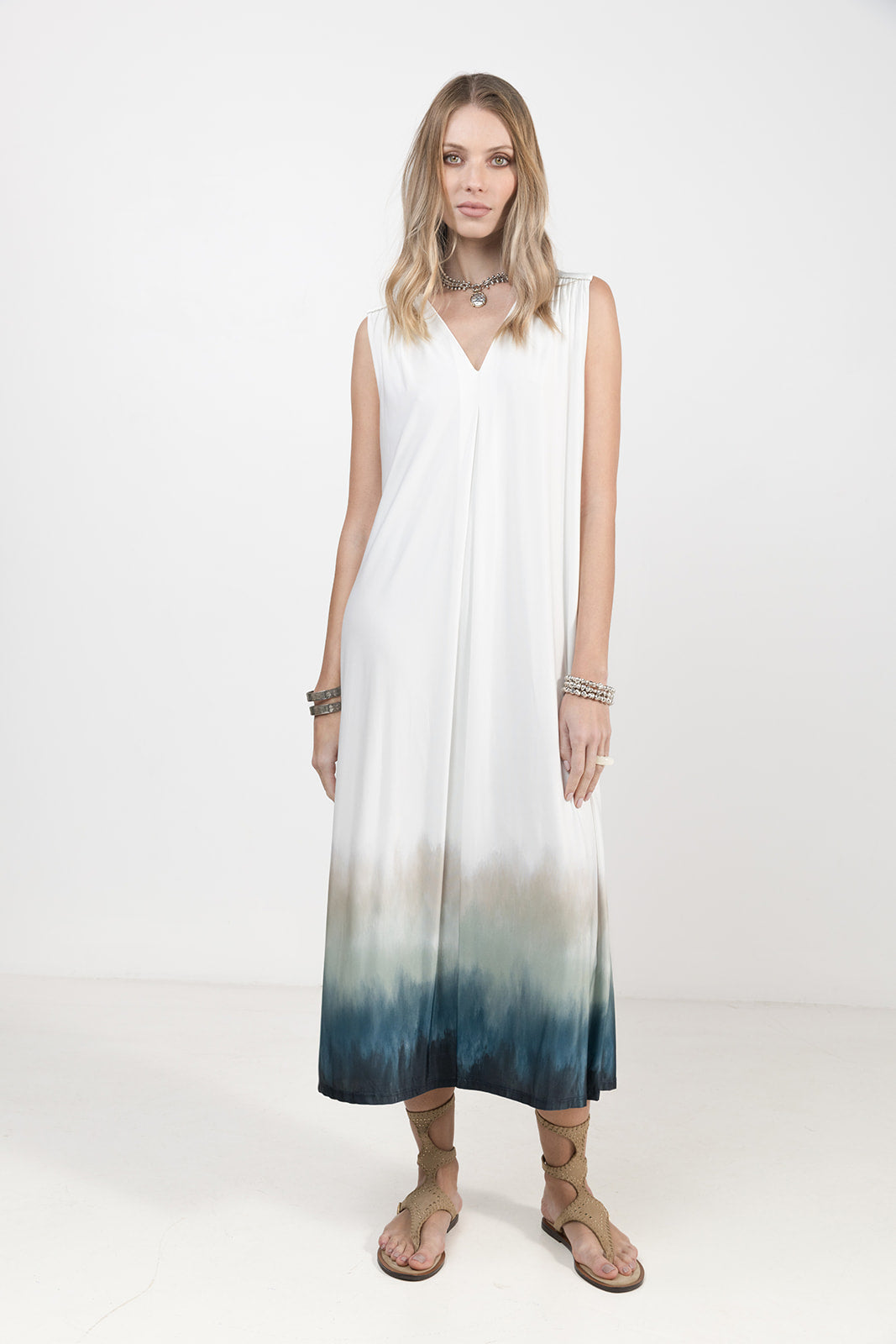 Robe longue tie and dye maille fluide - 2