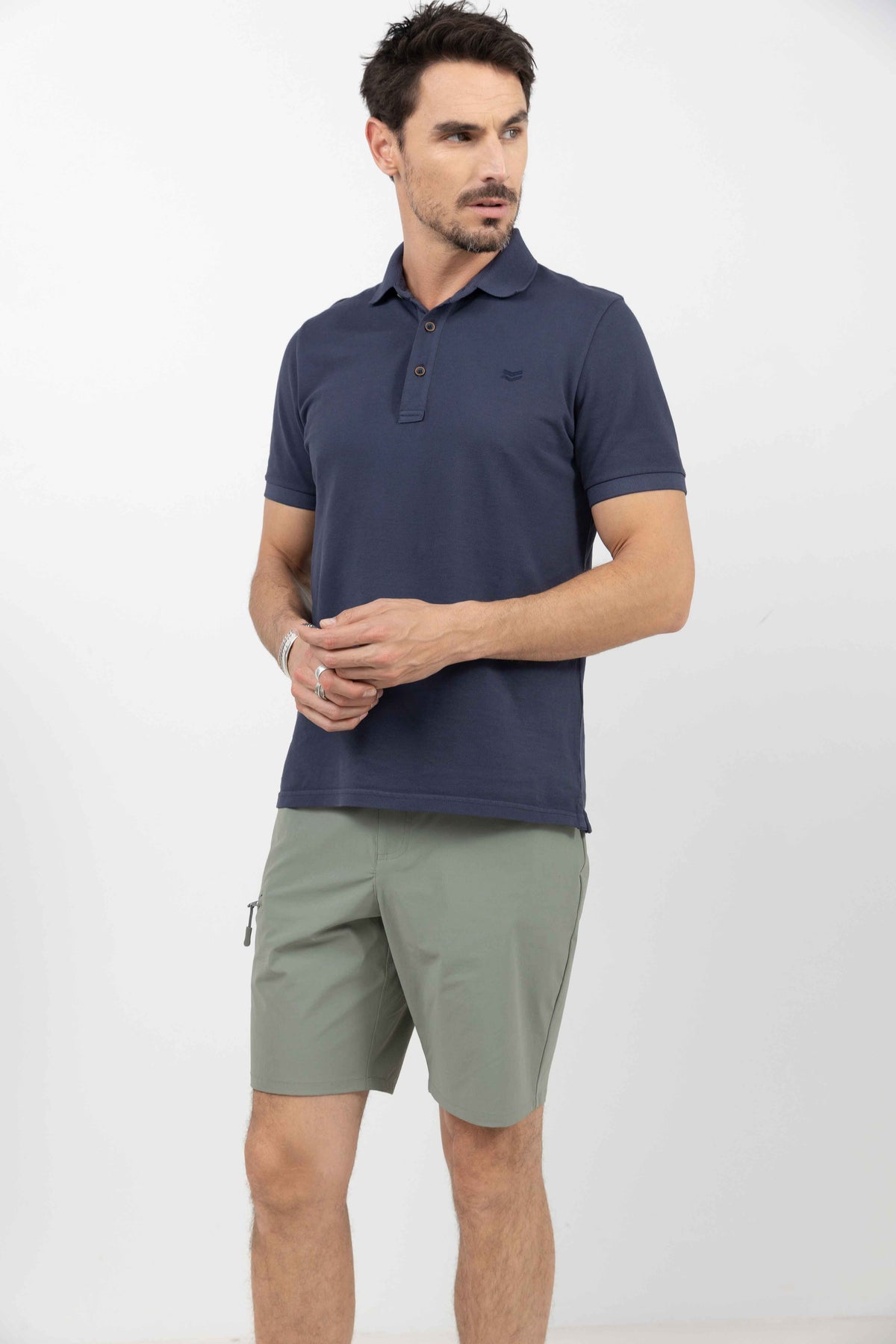 Polo bleu marine chic décontracté - 2
