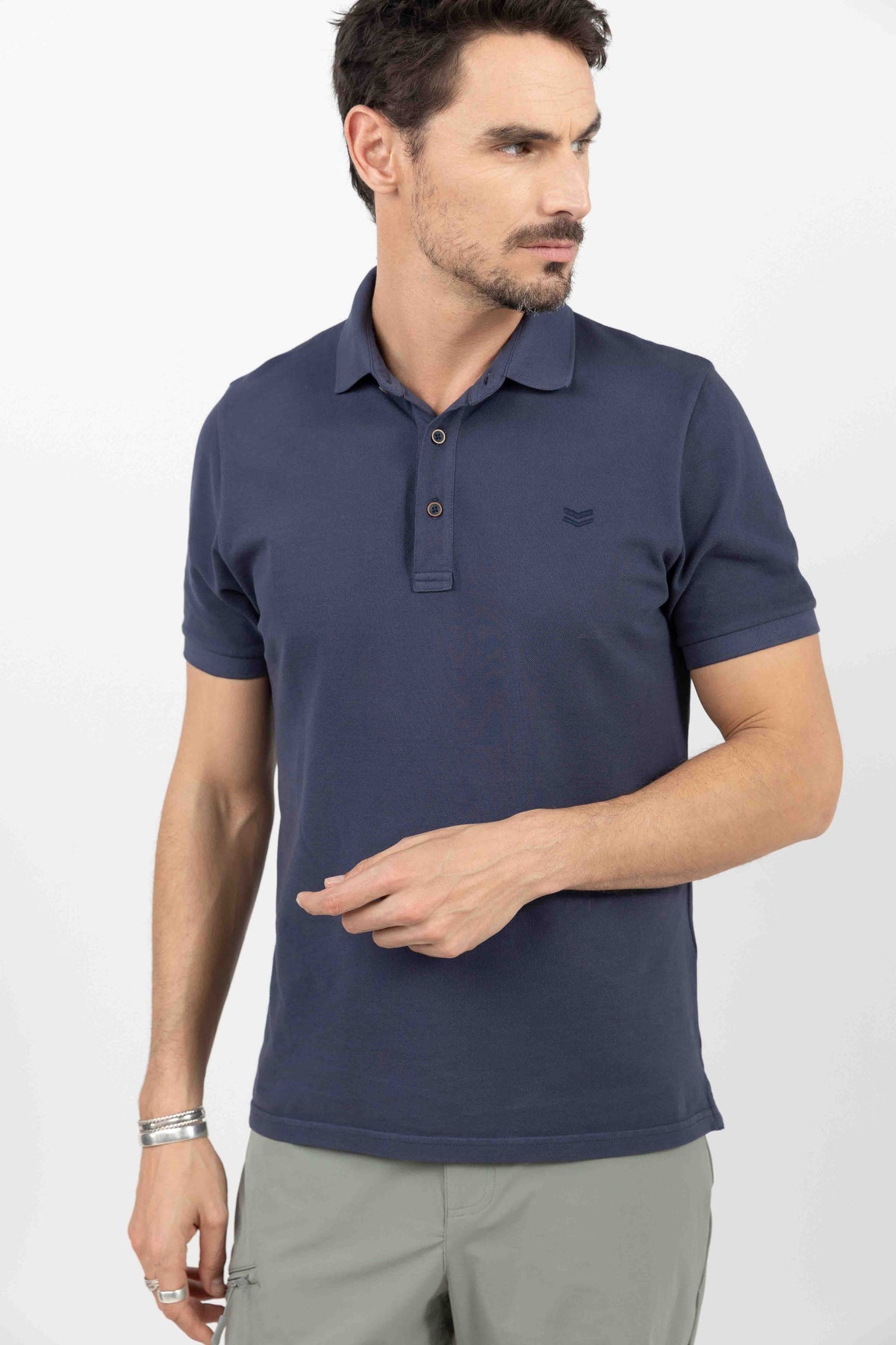 Polo bleu marine chic décontracté - 1