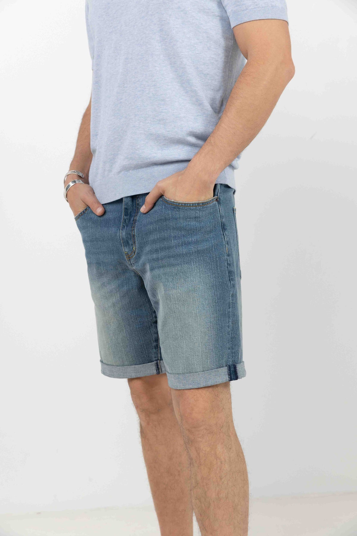 Short denim casual coupe droite - 2