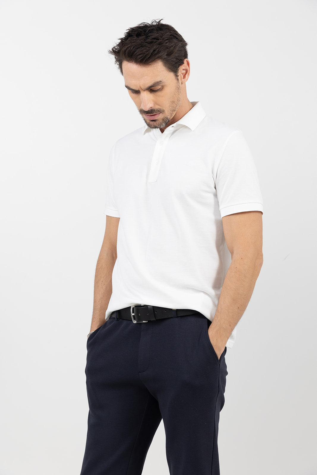 Polo blanc en coton chic décontracté - 2