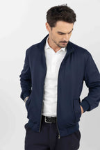 Blouson casual bleu marine déperlant - 1
