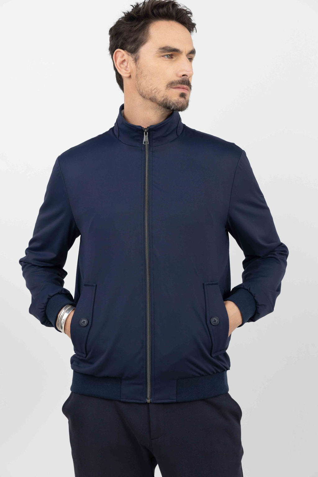 Blouson casual bleu marine déperlant - 2