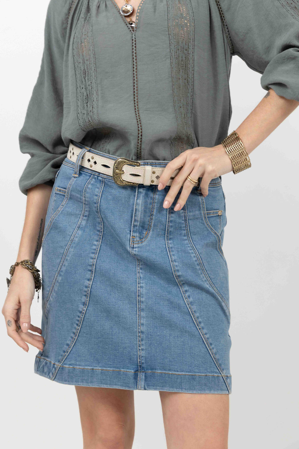 Jupe en jean stretch coupe droite - 2
