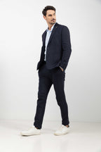 Pantalon bleu marine chic confort - 1