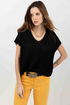 Pull noir tricot moderne - 2