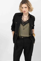 Veste noir chic ceinturée - 2