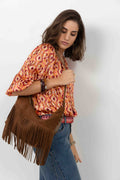 Sac franges chocolat esprit western - 1
