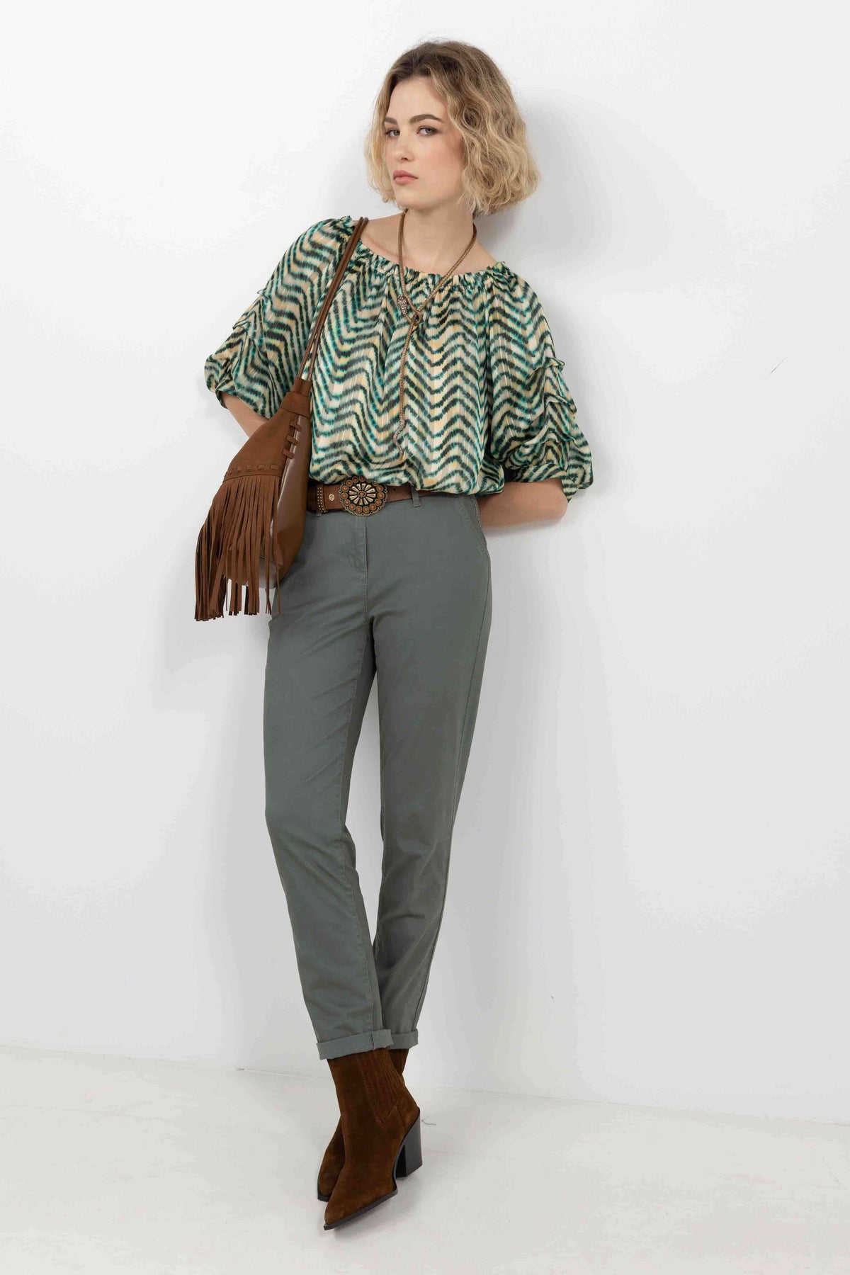 Pantalon chino kaki moderne - 1