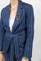 Veste rayée bleu foncé esprit tailleur - 2