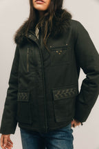 Parka kaki fausse fourrure - 2