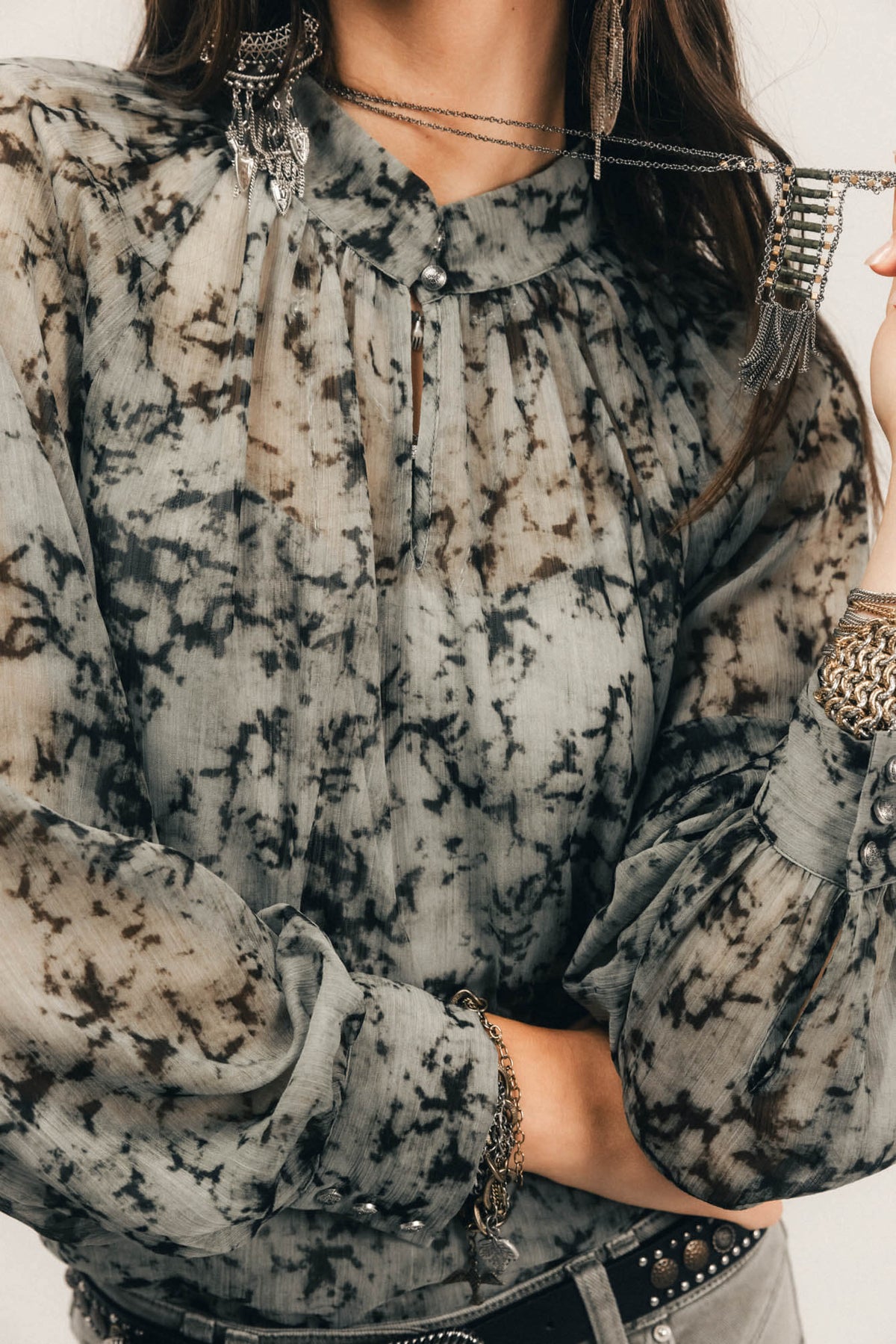 Blouse et débardeur imprimé jade - 2