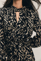 Robe longue noir et crème - 2