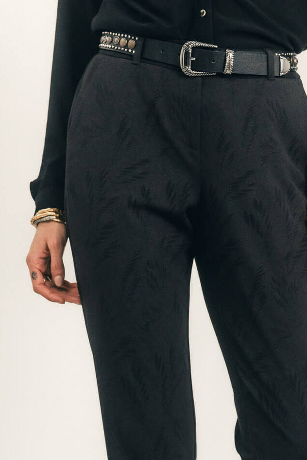 Pantalon cigarette imprimé bi-tons chic - 2