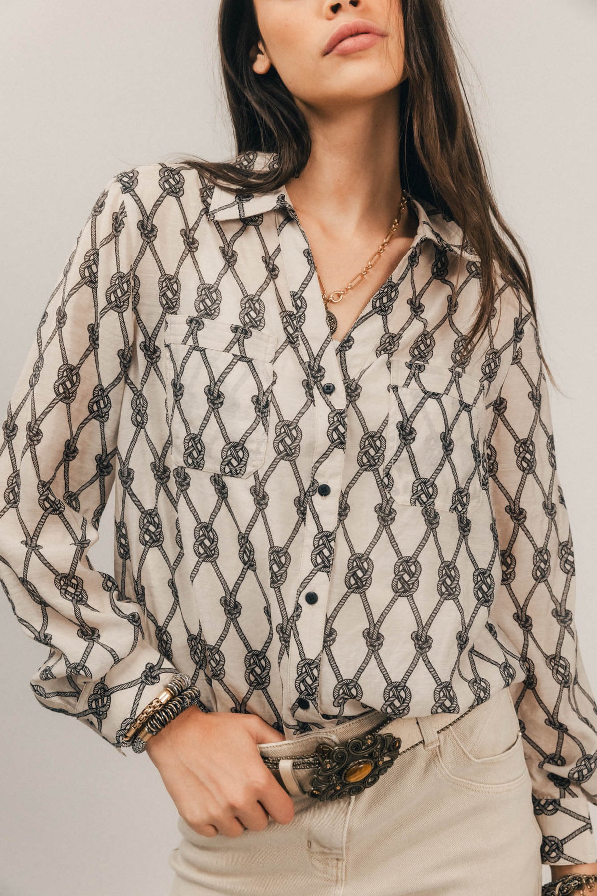 Chemise et débardeur imprimé nœud marin - 2