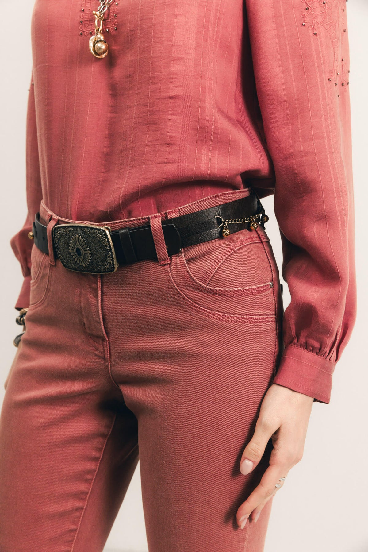Pantalon rose indien coupe slim - 2