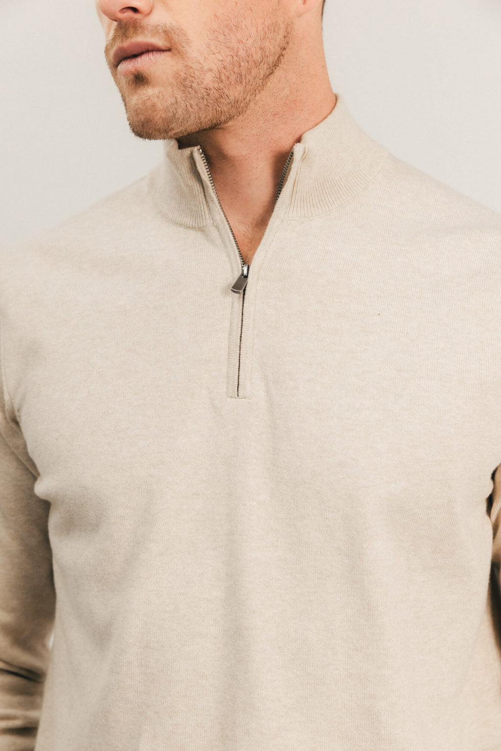 Pull beige chiné col camionneur - 2
