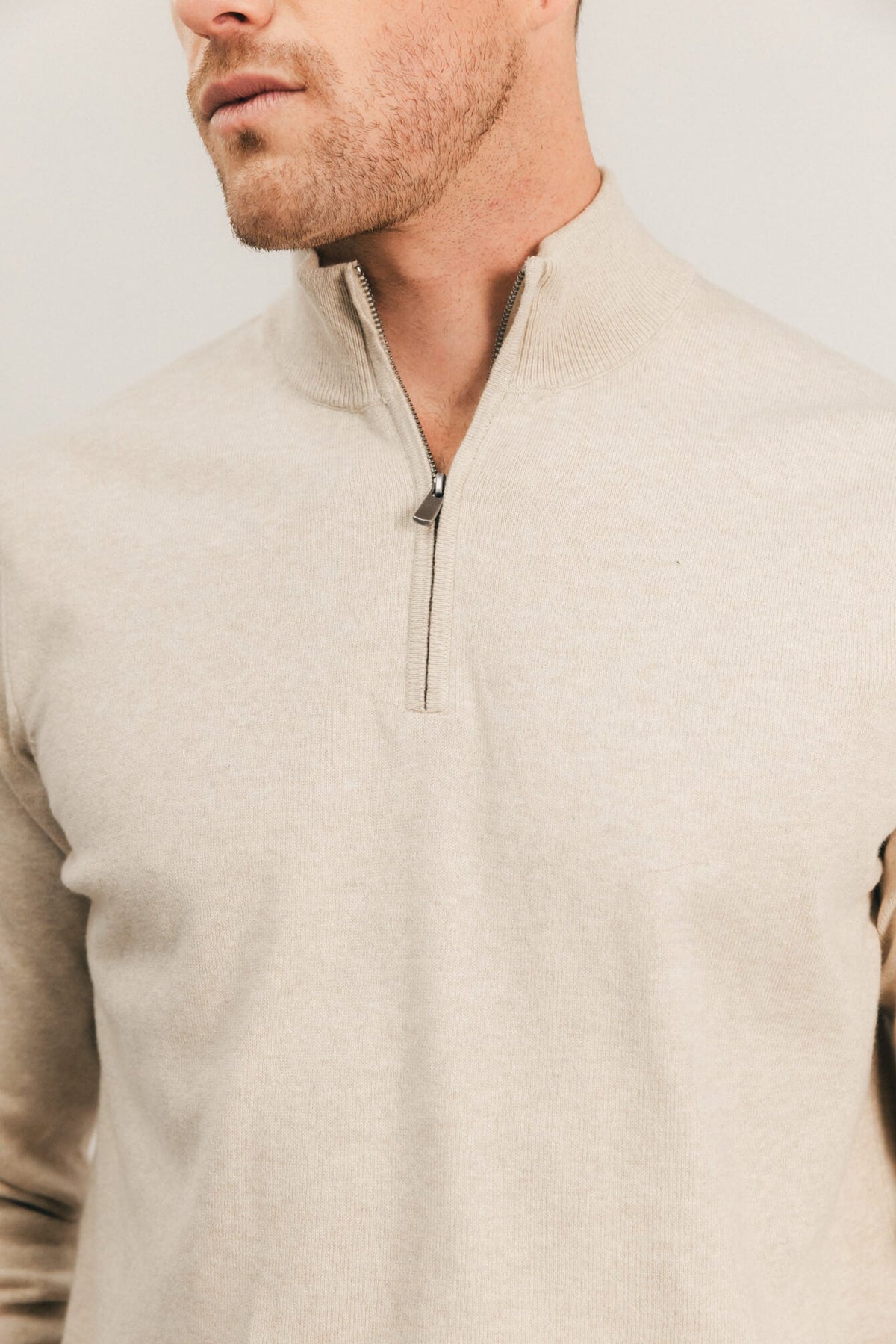 Pull beige chiné col camionneur - 2