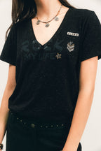 Tee-shirt noir doré - 2