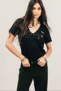 Tee-shirt noir doré - 1