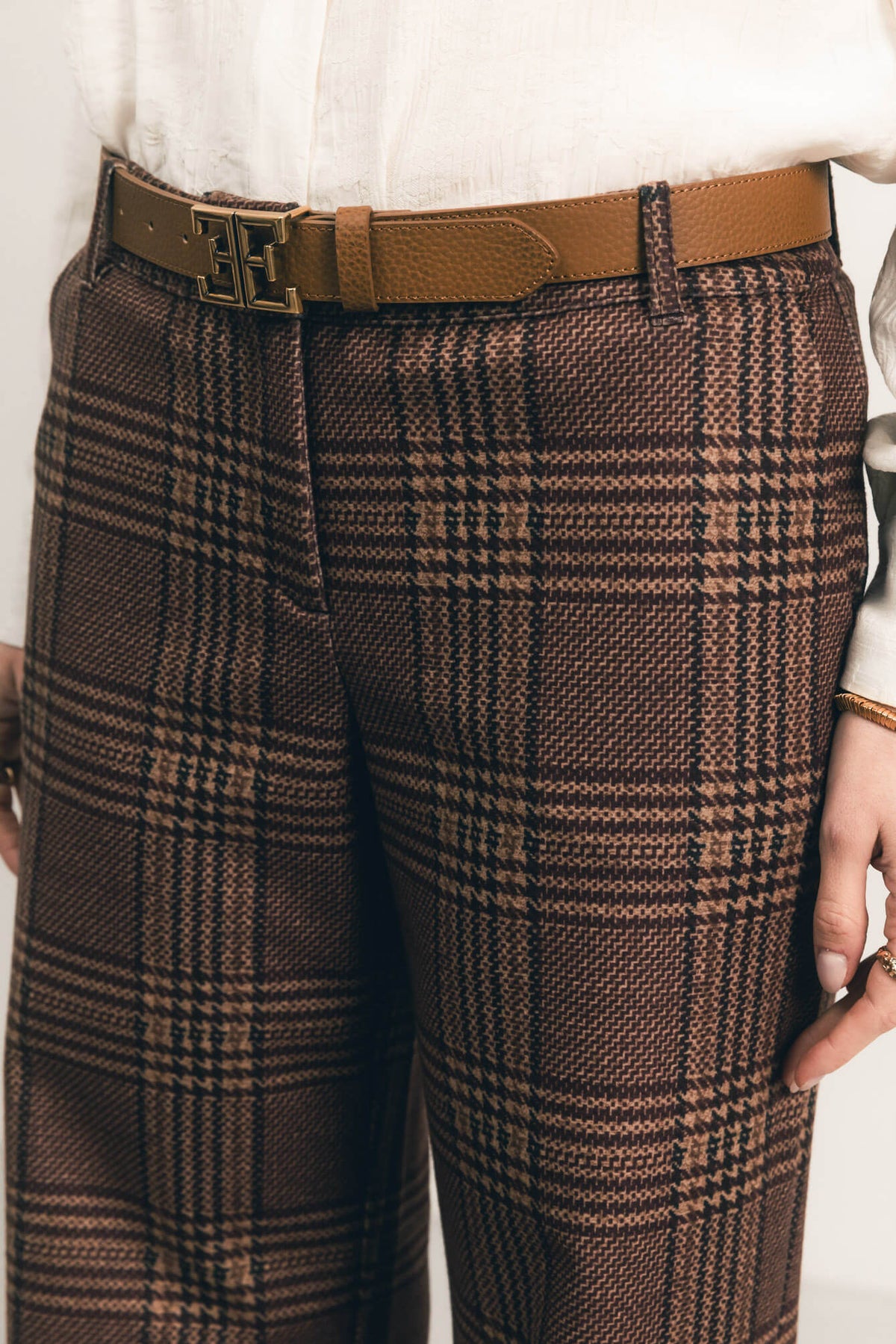 Pantalon prince-de-galles bordeaux - 2