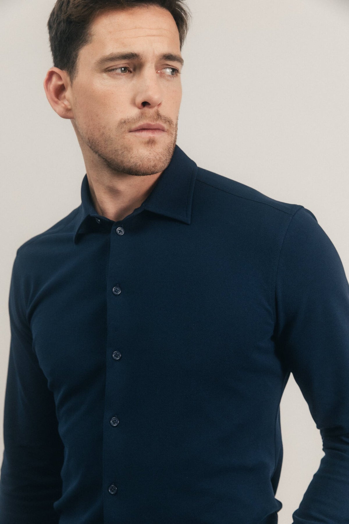 Chemise maille navy confort - 2