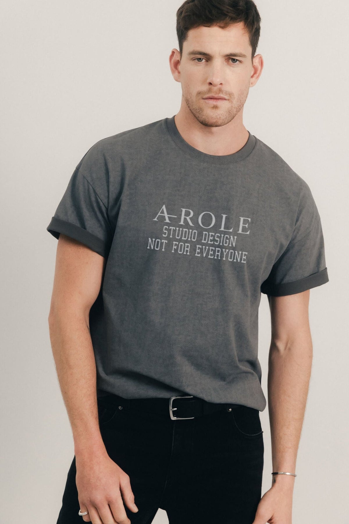 Tee-shirt gris print graphique - 1