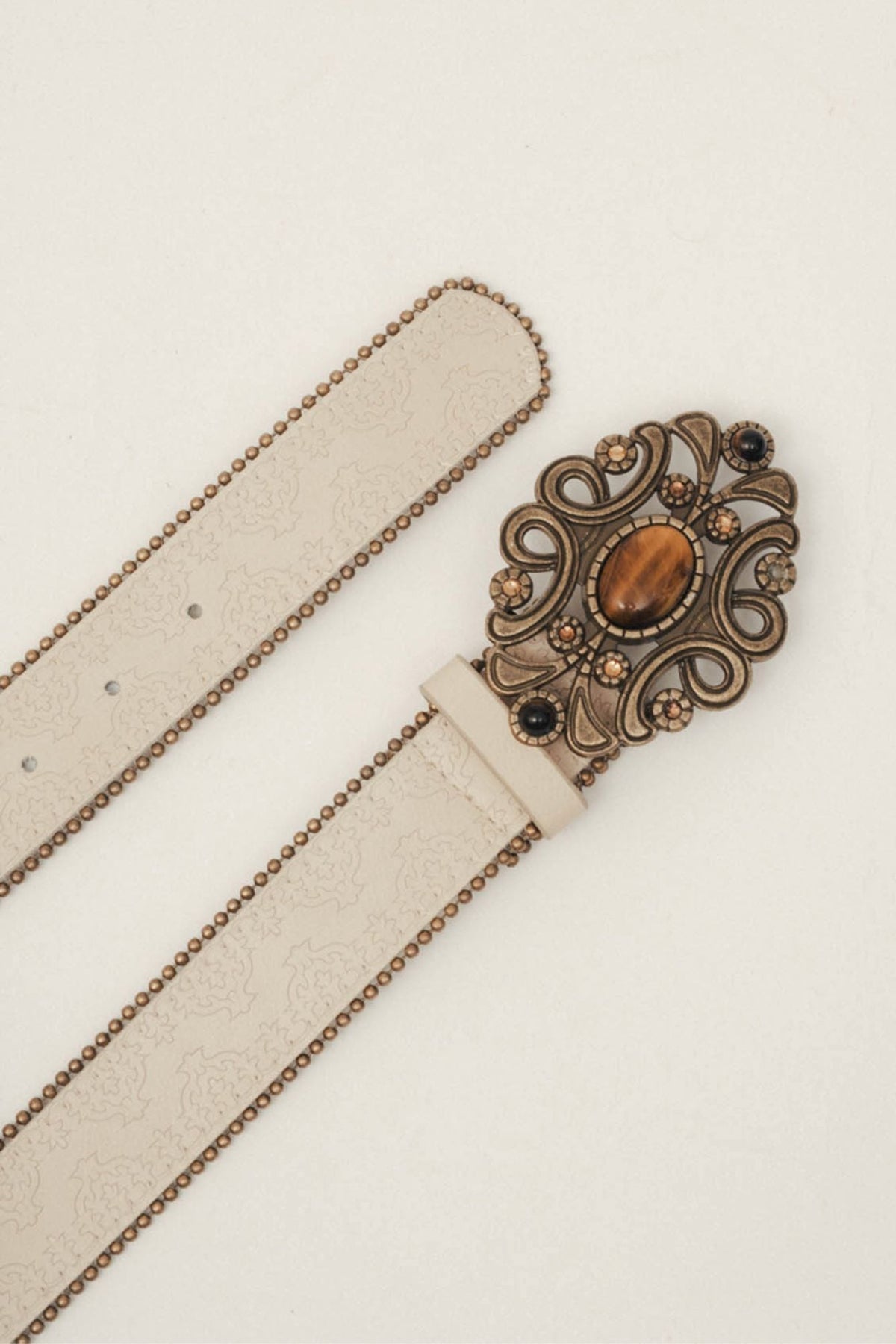 Ceinture beige boucle oversized - 2