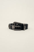 Ceinture noire cloutée esprit western - 1
