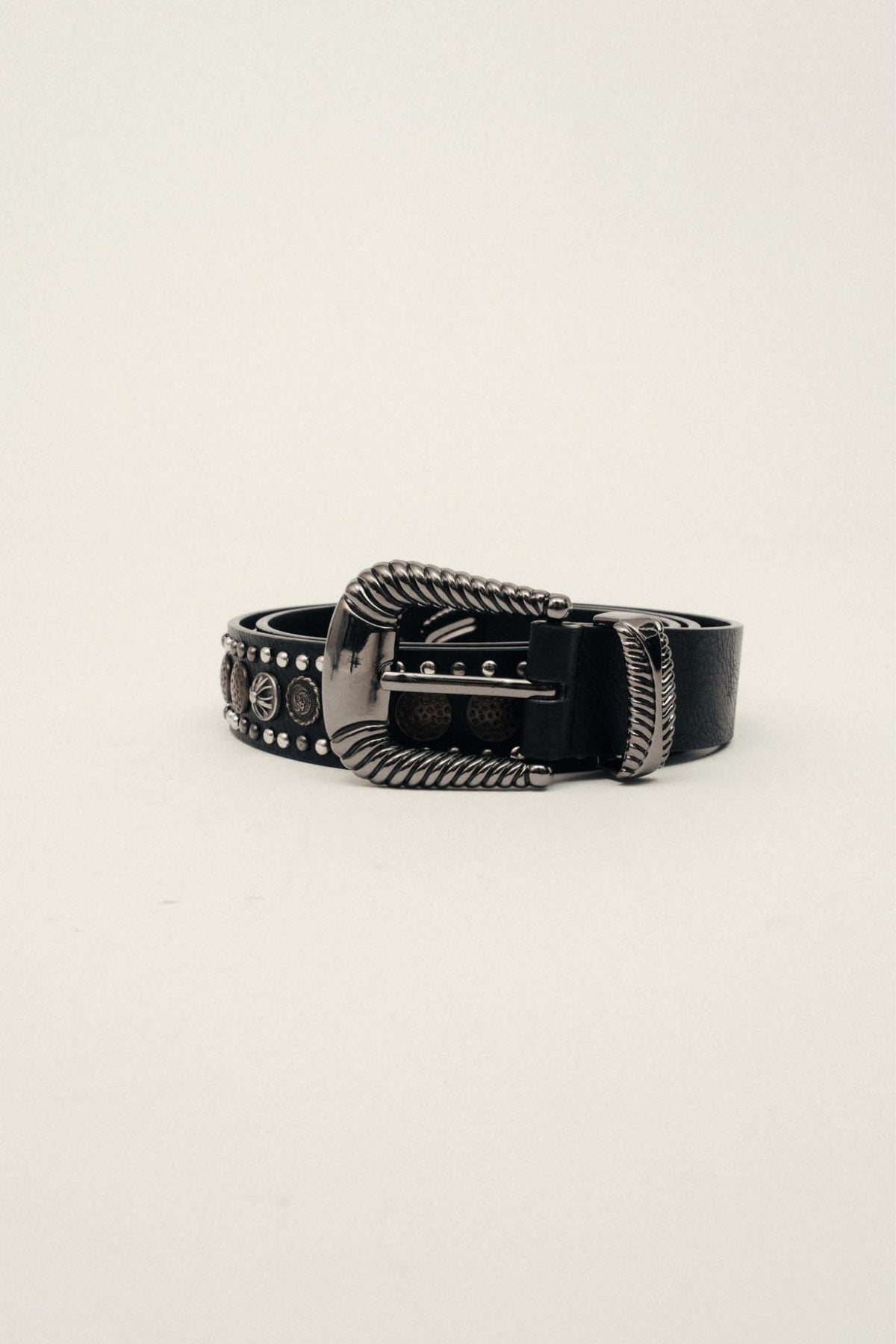 Ceinture noire cloutée esprit western - 1