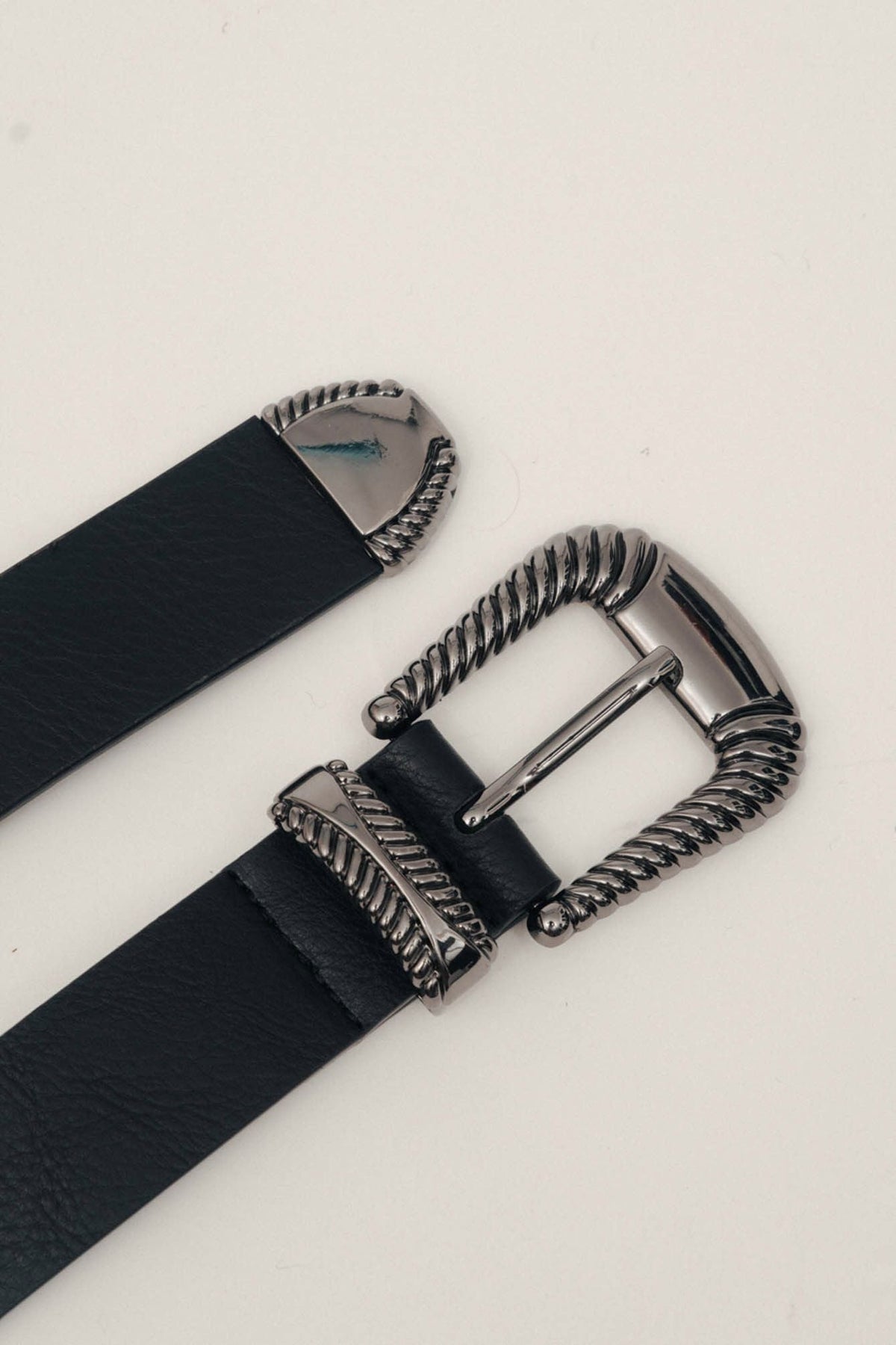 Ceinture noire cloutée esprit western - 2